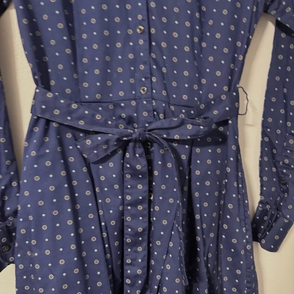 Brooks Brothers Navy Blue Patterned Dress - Picture 3 of 12